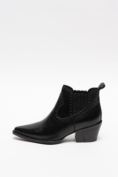 Bronx, Botine cowboy de piele Jukeson, Negru, 37 Bronx, Botine cowboy de piele Jukeson, Negru, 37