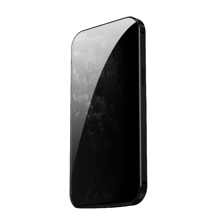 Husa de protectie Gotech pentru iPhone 12 mini, Cadru metalic magnetic, Sticla, Negru