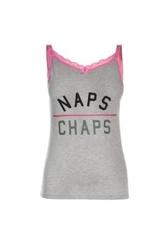 Set pijamale cu dantela Miso Vest Short PJ, Gri/Roz, XL Set pijamale cu dantela Miso Vest Short PJ, Gri/Roz, XL