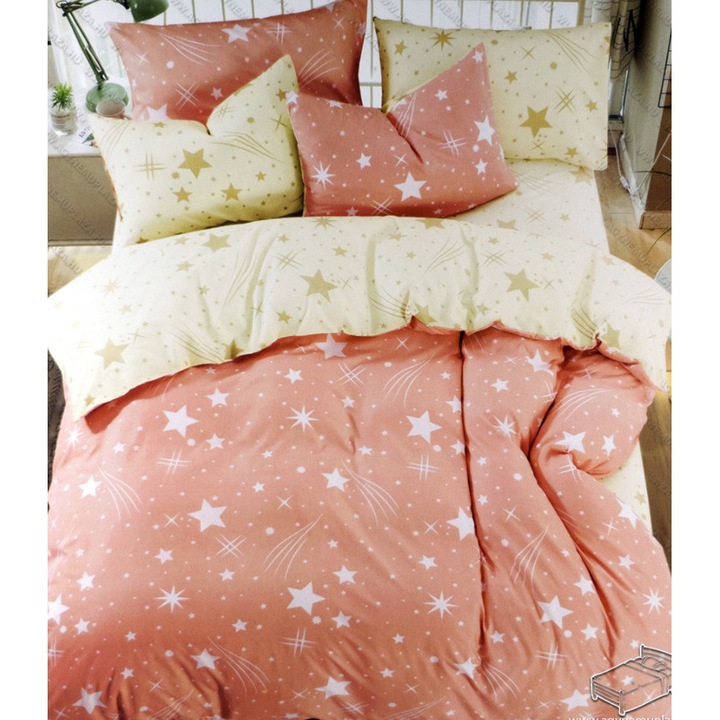 Violet Barack és krém hullócsillag mintás 7-részes ágyneműhuzat