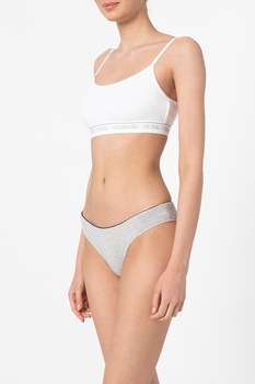 CALVIN KLEIN, Bustiera din amestec de modal cu logo, Alb CALVIN KLEIN, Bustiera din amestec de modal cu logo, Alb