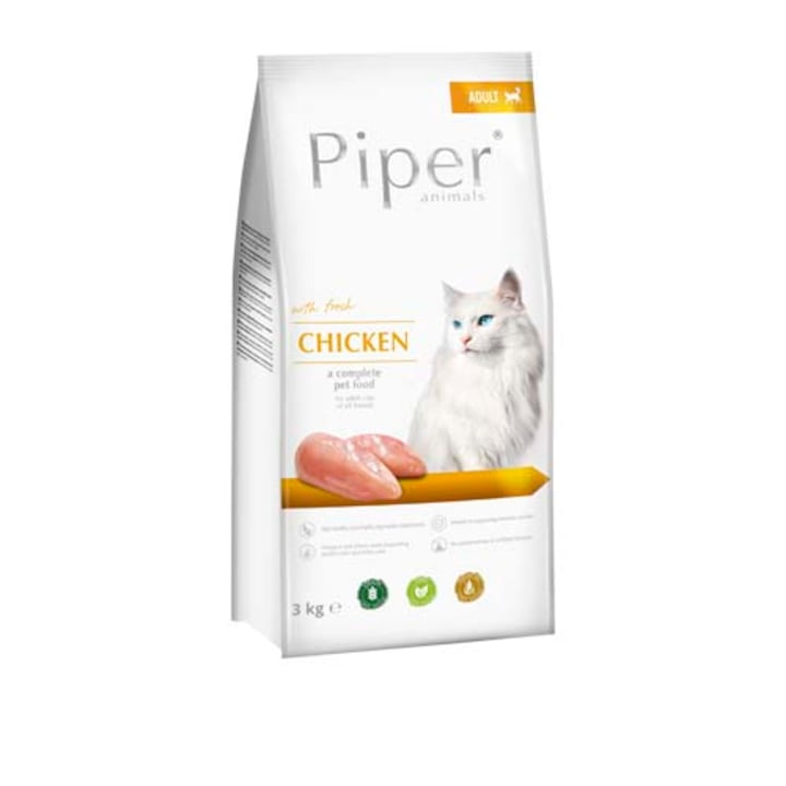 Hrana uscata pentru pisici Piper, Pui, 3 Kg