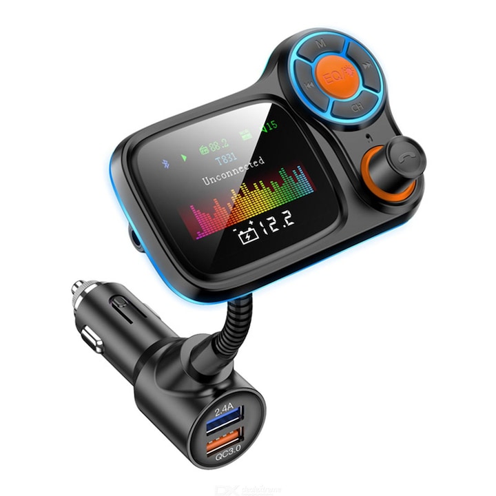 FM трансмитер Smart Technology T831, Bluetooth, USB зарядно, TFT цветен дисплей