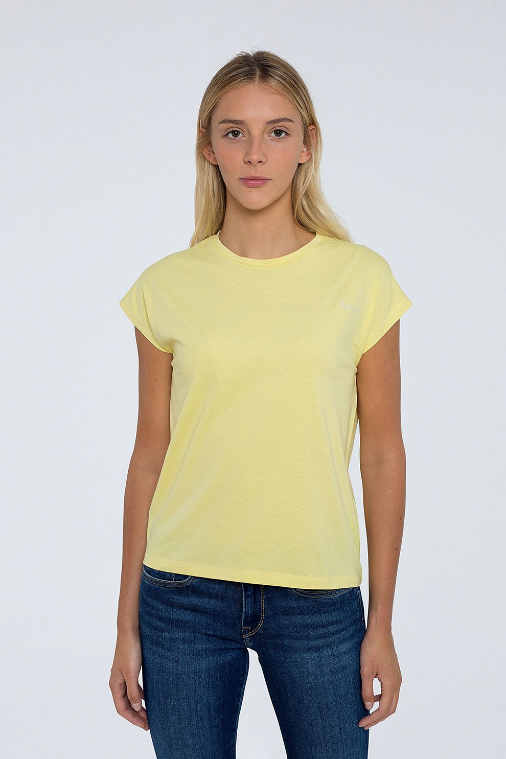 Pepe Jeans London, Tricou cu croiala lejera Bloom, Galben