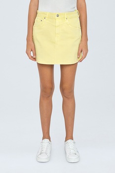 Pepe Jeans London, Fusta mini din denim, Galben Pepe Jeans London, Fusta mini din denim, Galben