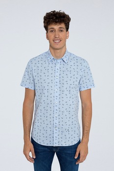 Pepe Jeans London, Camasa regular fit cu model paisley, Bleu/Bleumarin Pepe Jeans London, Camasa regular fit cu model paisley, Bleu/Bleumarin