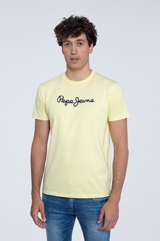 pepe jeans london tricou cu decolteu la baza gatului si imprimeu logo eggo galben painegrualb imagen 52_0_
0