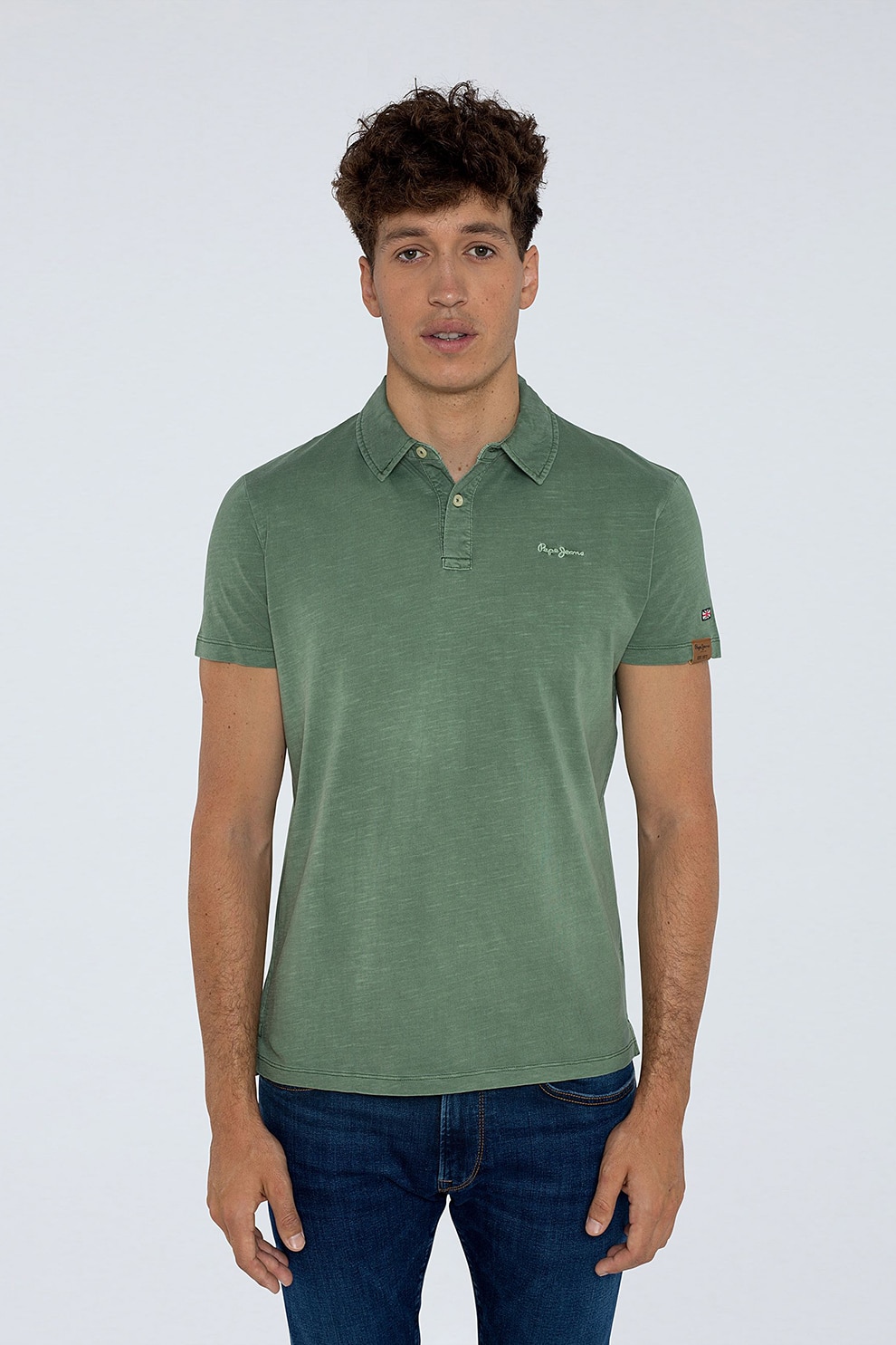 Pepe Jeans London, Tricou polo regular fit, Verde feriga, S