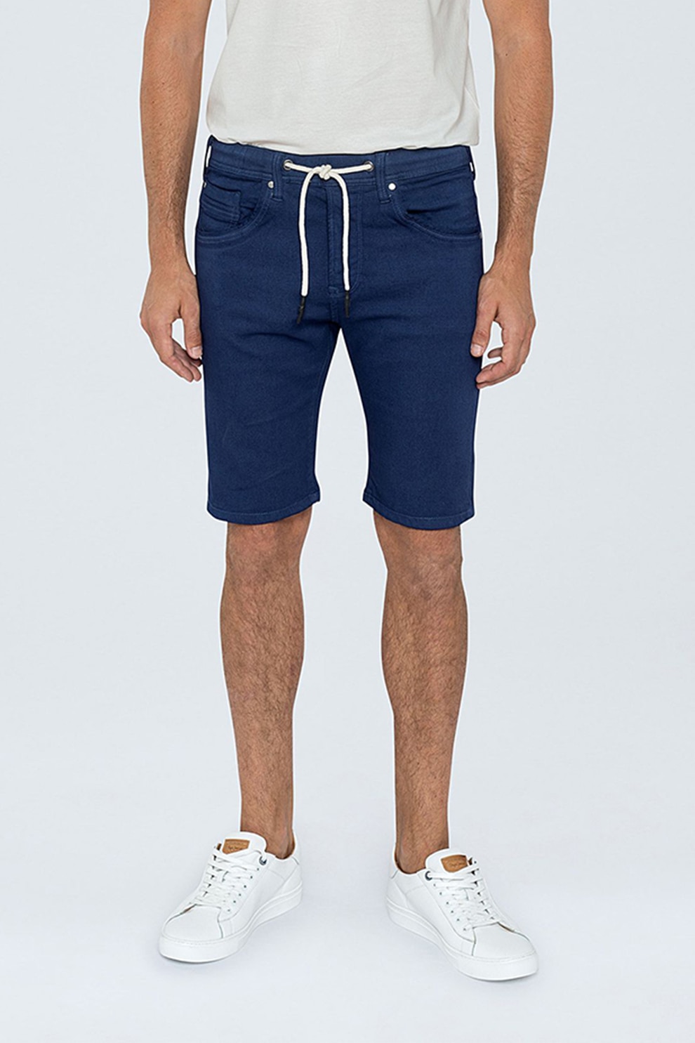 Pepe Jeans London, Bermude cu snur de ajustare, Bleumarin