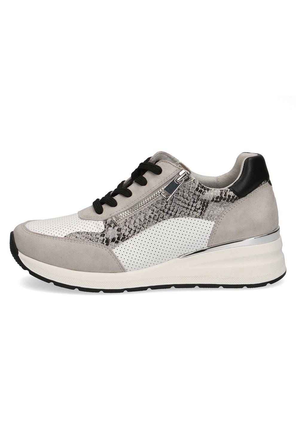 Caprice, Pantofi sport wedge cu garnitura cu model piele de sarpe
