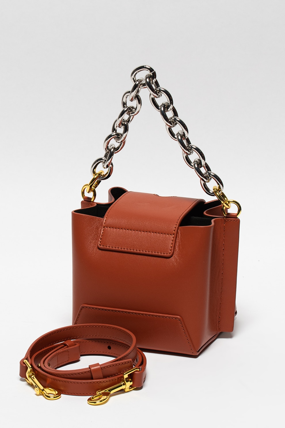 YUZEFI, Geanta crossbody din piele cu bareta detasabila Daria