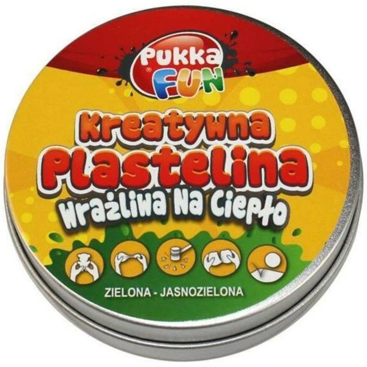 Пластилин Pukka, Чувствителен към топлина, 60 гр, Зелен
