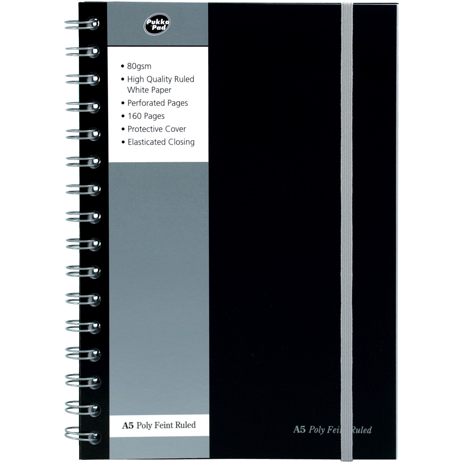 Caiet cu spirala Pukka pp Jotta A5 matematica, negru