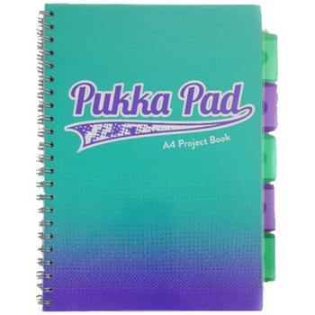 Caiet cu spirala si separatoare Pukka Project Book Fusion A4 albastru marin Caiet cu spirala si separatoare Pukka Project Book Fusion A4 albastru marin