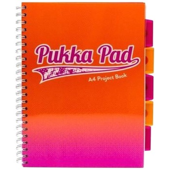 Caiet cu spirala si separatoare Pukka Project Book Fusion A4, portocaliu