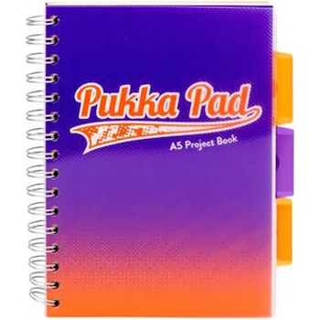 Caiet cu spirala si separatoare Pukka Project Book Fusion A5 albastru Caiet cu spirala si separatoare Pukka Project Book Fusion A5 albastru