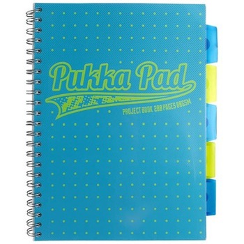 Caiet cu spirala si separatoare Pukka Project Book Neon Dots A4 albastru Caiet cu spirala si separatoare Pukka Project Book Neon Dots A4 albastru