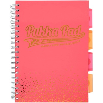 Caiet cu spirala si separatoare Pukka Project Book Blush matematica B5 coral Caiet cu spirala si separatoare Pukka Project Book Blush matematica B5 coral