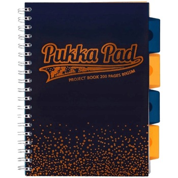 Caiet cu spirala si separatoare Pukka Project Book Blush matematica B5 albastru Caiet cu spirala si separatoare Pukka Project Book Blush matematica B5 albastru