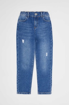 DeFacto, Blugi drepti cu aspect deteriorat, Indigo DeFacto, Blugi drepti cu aspect deteriorat, Indigo