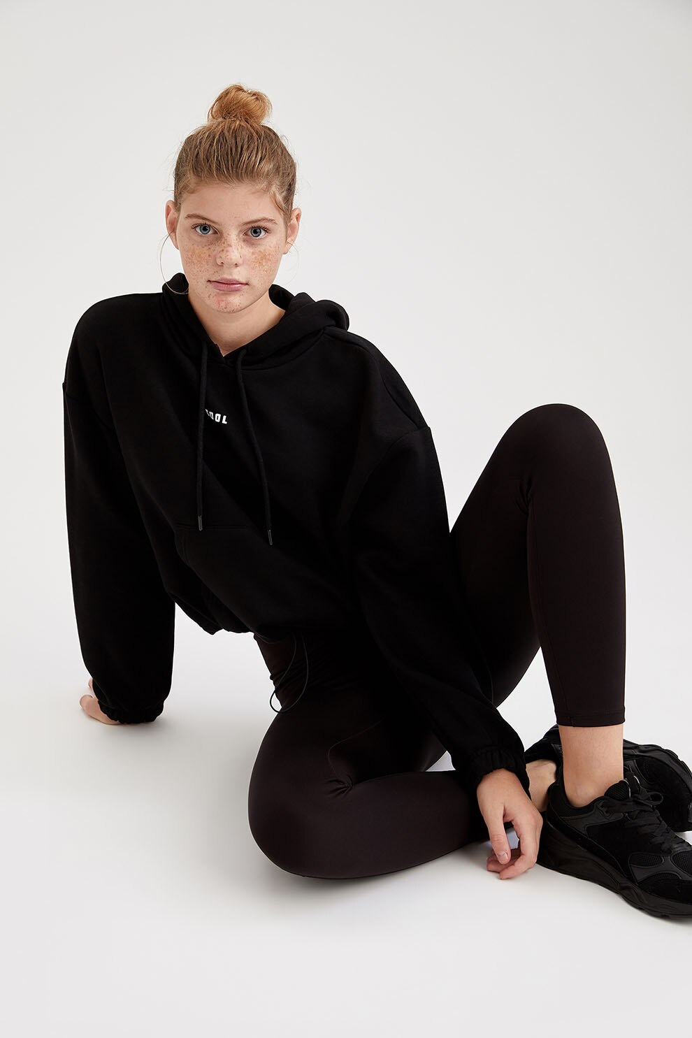 DeFacto, Hanorac cu imprimeu text, Negru