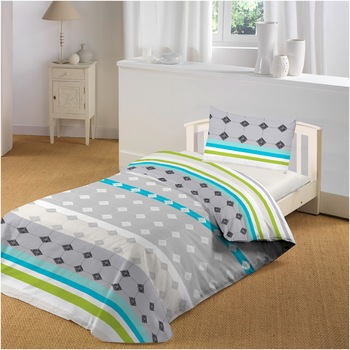 Lenjerie de pat, 3 piese, Kring Symmetry, pentru o persoana, 132 TC, 100% bumbac, Multicolor Lenjerie de pat, 3 piese, Kring Symmetry, pentru o persoana, 132 TC, 100% bumbac, Multicolor
