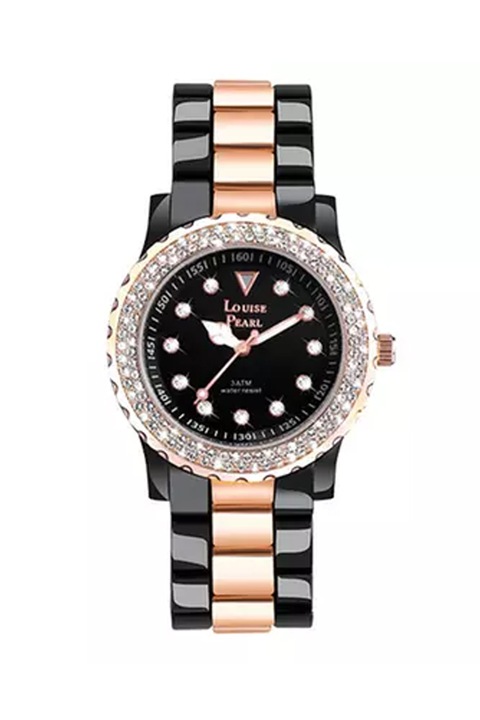 Дамски часовник Louise Pearl CHSV-LP, Модел 3, Черен/розово злато