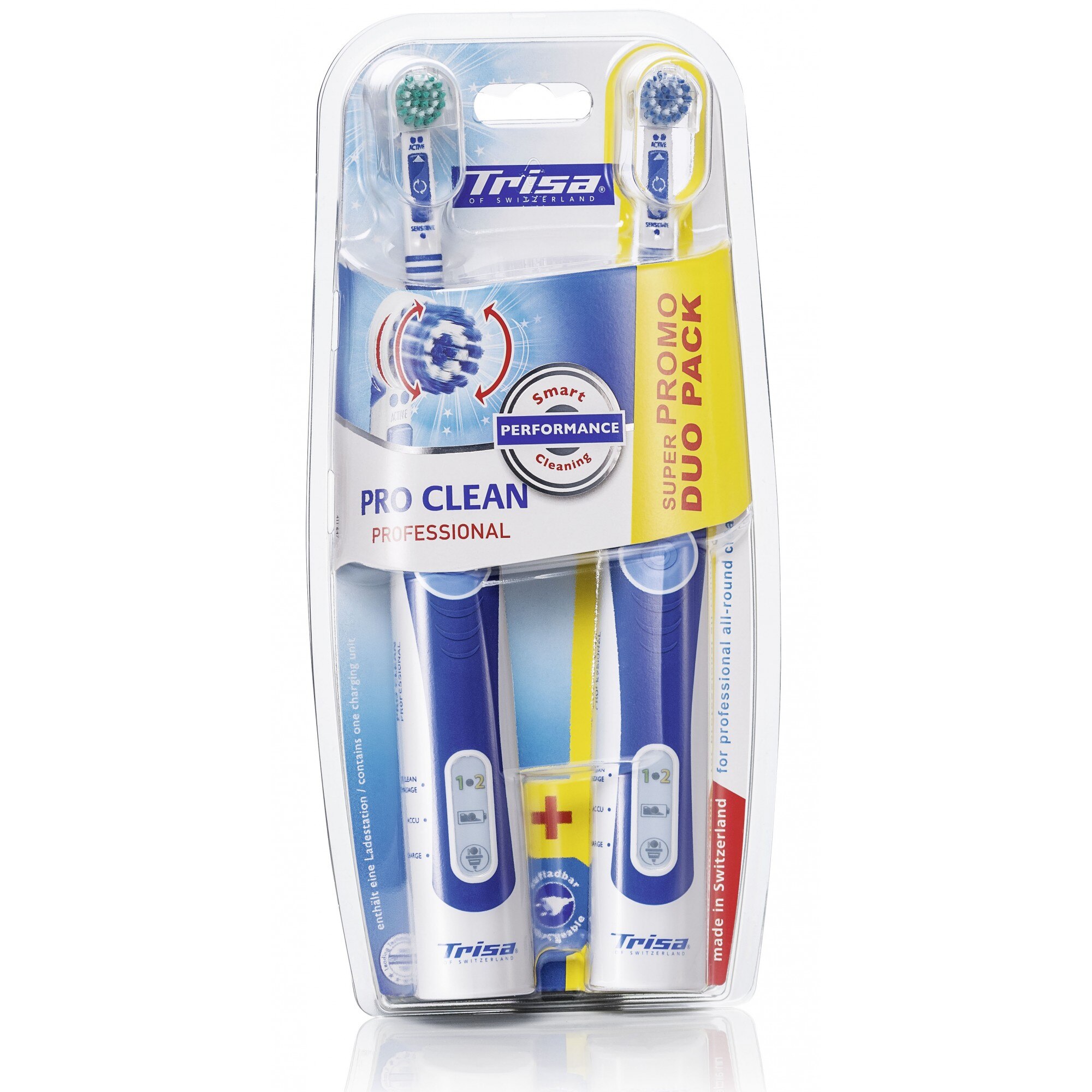 Periuta de dinti electrica Trisa Pro Clean Professional Duo , 8000 vibratii/min, Acumulator, Cod produs 658278