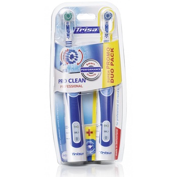 Periuta de dinti electrica Trisa Pro Clean Professional Duo , 8000 vibratii/min, Acumulator, Cod produs 658278 Periuta de dinti electrica Trisa Pro Clean Professional Duo , 8000 vibratii/min, Acumulator, Cod produs 658278