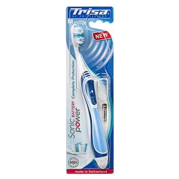 Periuta de dinti electrica Trisa Sonic Power Battery Complete Protection M, 22.000 vibratii/min, 1 x baterie AAA Periuta de dinti electrica Trisa Sonic Power Battery Complete Protection M, 22.000 vibratii/min, 1 x baterie AAA