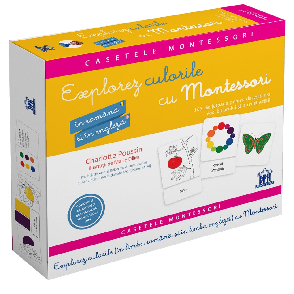 Explorez culorile cu montessori - in romana si in engleza - 163 de jetoane pentru dezvoltarea vocabularului si a creativitatii, Charlotte Poussin
