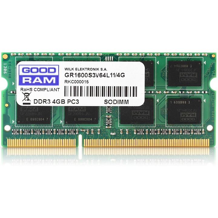 Памет за лаптоп SODIMM DDR3 4GB PC3-12800 GOODRAM 1,35V 512x8 GR1600S3V64L11S/4G EoL