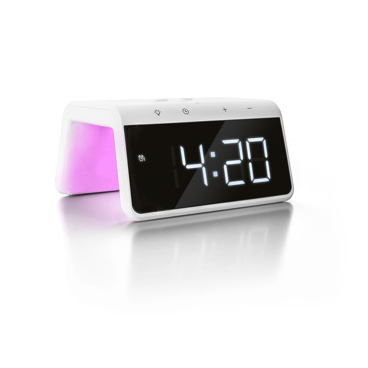 Caliber HCG019QI/B Indukciós telefontöltő + óra/ébresztőóra, fehér