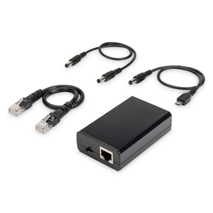 Гигабитов PoE af сплитер ASSMANN DN-95204, 10/100/1000 Mbps, 12W