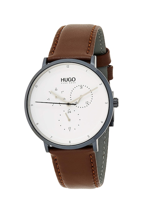 Boss Hugo Boss, Мултифункционален часовник с кожена каишка, Канела