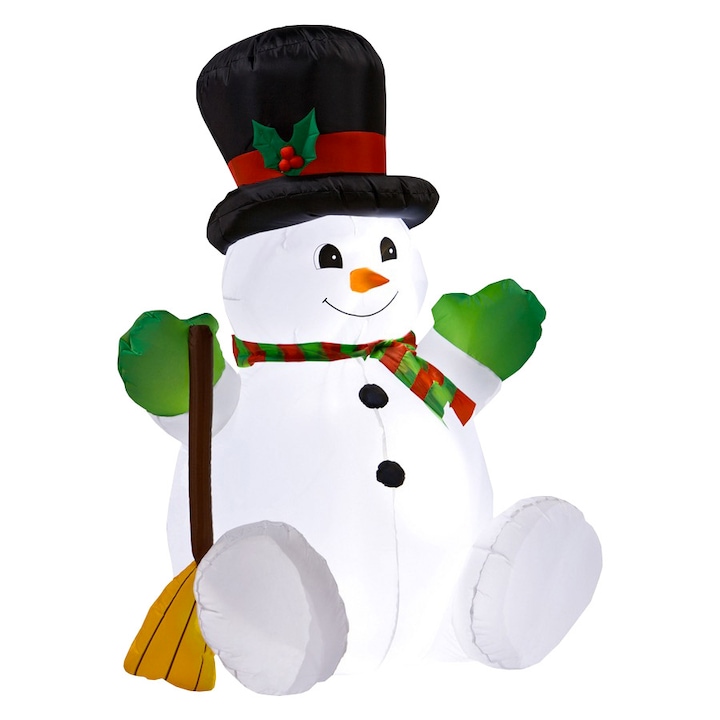 Timeless Tools Felfújható karácsonyi hóember figura, 150 cm-es, LED-es világítással, kül és beltérre