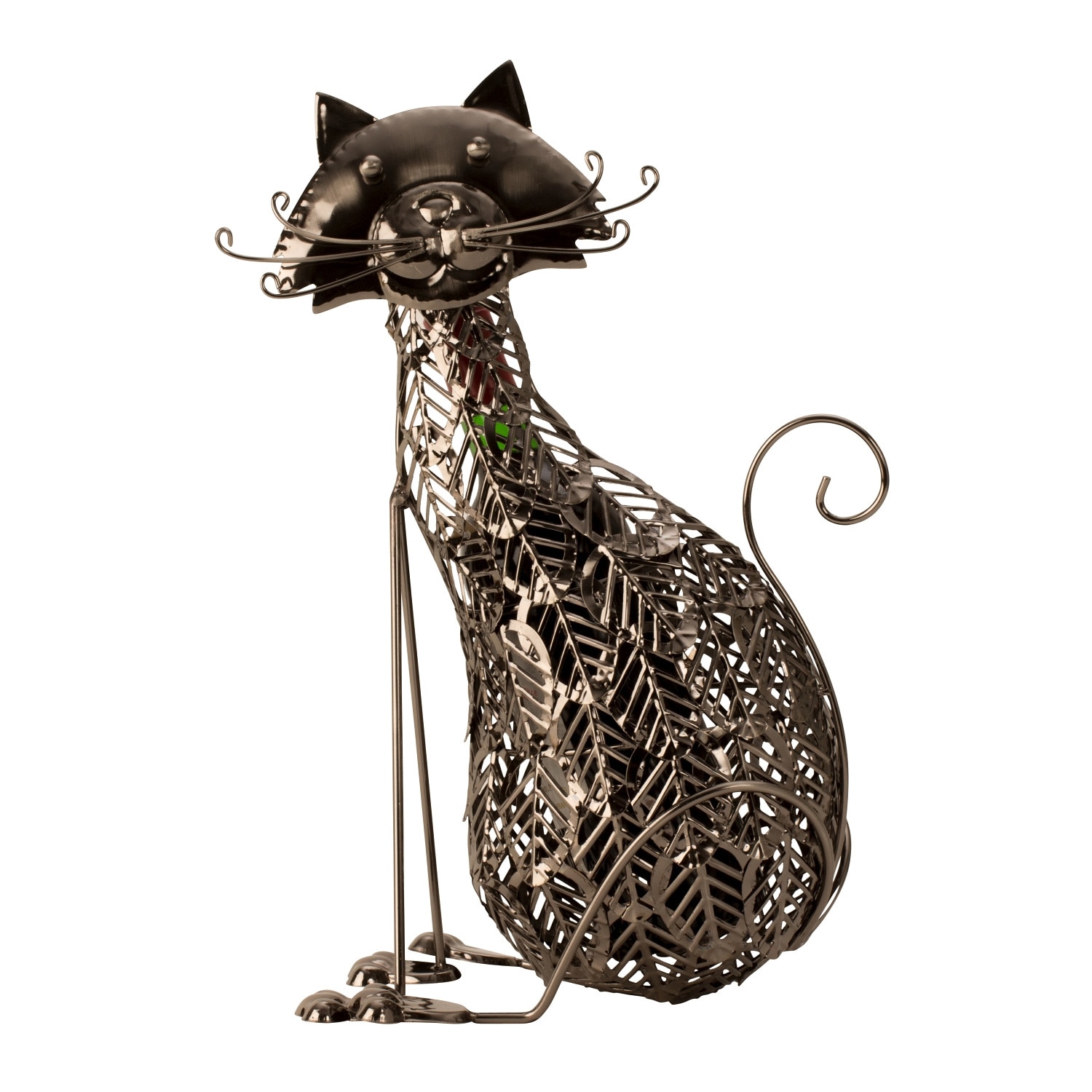 Suport Sticla de Vin, din Metal, model Pisica, 41 cm