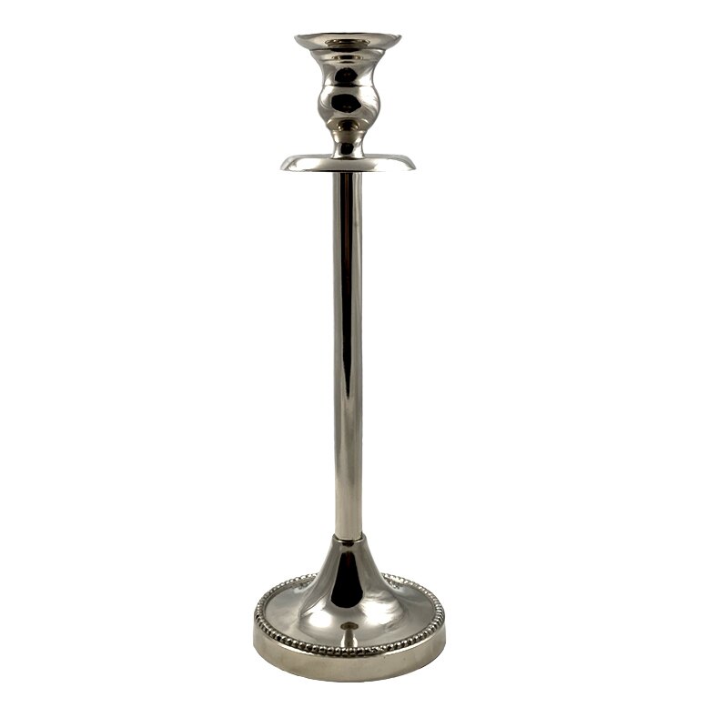 Suport lumanare, din metal, Argintiu, 31 cm