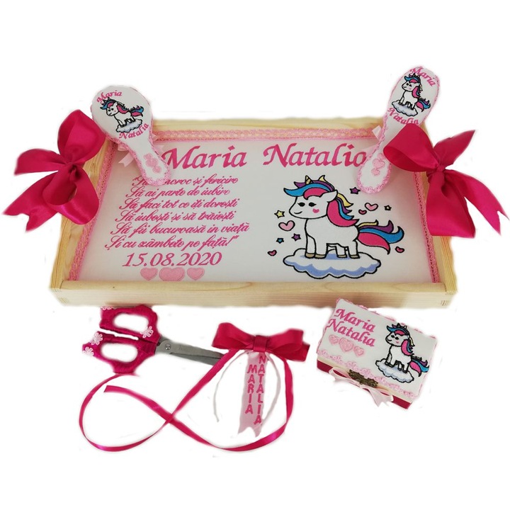 Set tava mot fetita „unicorn” dedicatie, 6 piese, multicolor