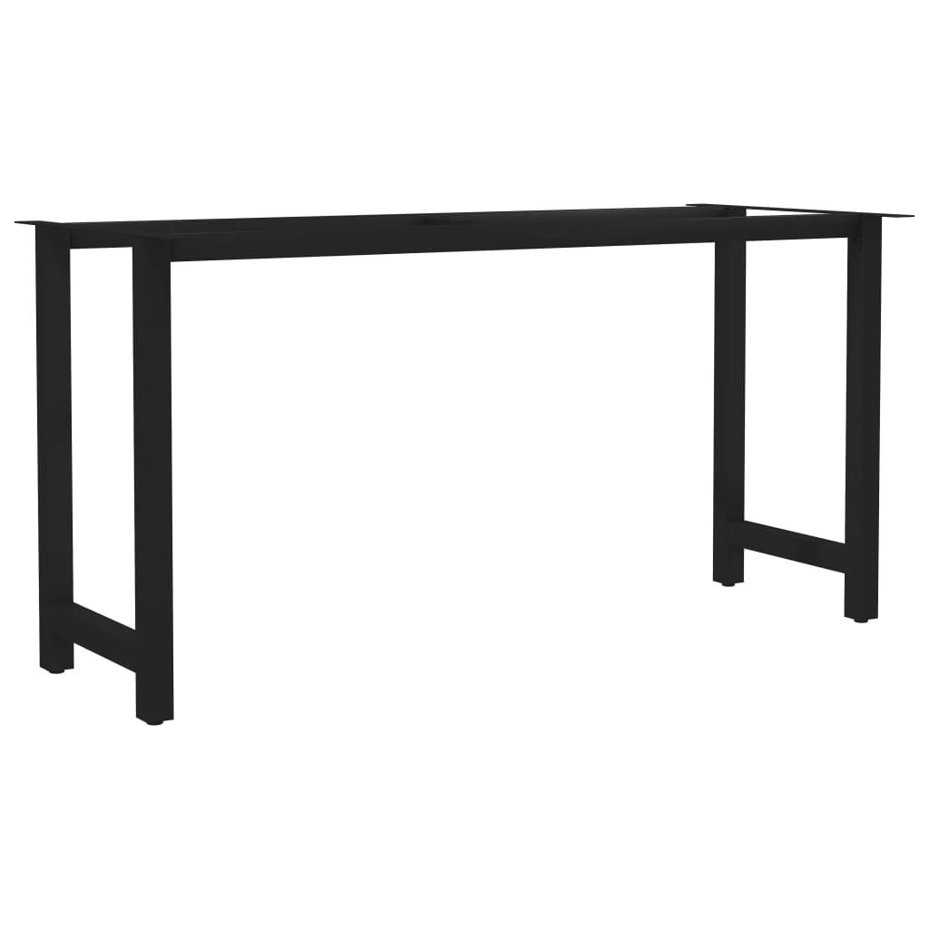 Set picioare de masa cu cadru in forma H, vidaXL, Otel, 140 x 60 x 72 cm, Negru