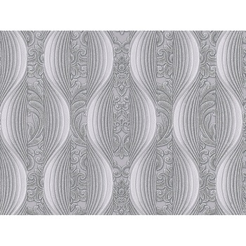 Tapet Slavyanski Oboi, Muzica 5221-10, clasic dungi si flori, gri, semilavabil, acrilic, pentru living sau dormitor, rola 5mp Tapet Slavyanski Oboi, Muzica 5221-10, clasic dungi si flori, gri, semilavabil, acrilic, pentru living sau dormitor, rola 5mp