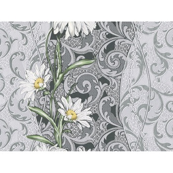 Tapet Slavyanski Oboi, Margarete 7134-10, model fantezie cu flori, gri, semilavabil, acrilic, pentru living sau dormitor, rola 5mp Tapet Slavyanski Oboi, Margarete 7134-10, model fantezie cu flori, gri, semilavabil, acrilic, pentru living sau dormitor, rola 5mp