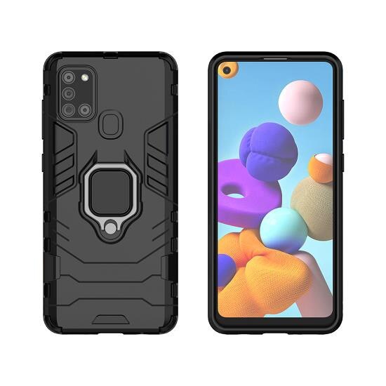 Husa Samsung Galaxy A21s - iberry Hybrid Rugged Ring Negru