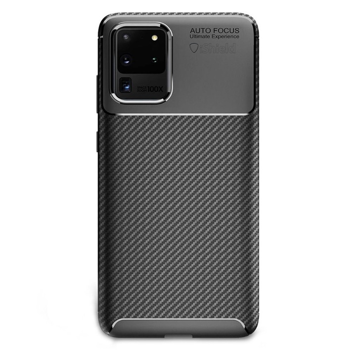Husa compatibila Samsung S20 Ultra - silicon antisoc soft, flexibil, Armor Carbon Skin - iShield®