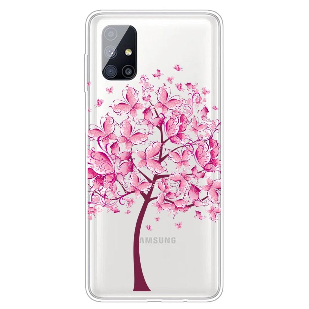 Husa Samsung Galaxy M51 model Butterfly Tree, Silicon, Antisoc, Viceversa Transparent/Roz