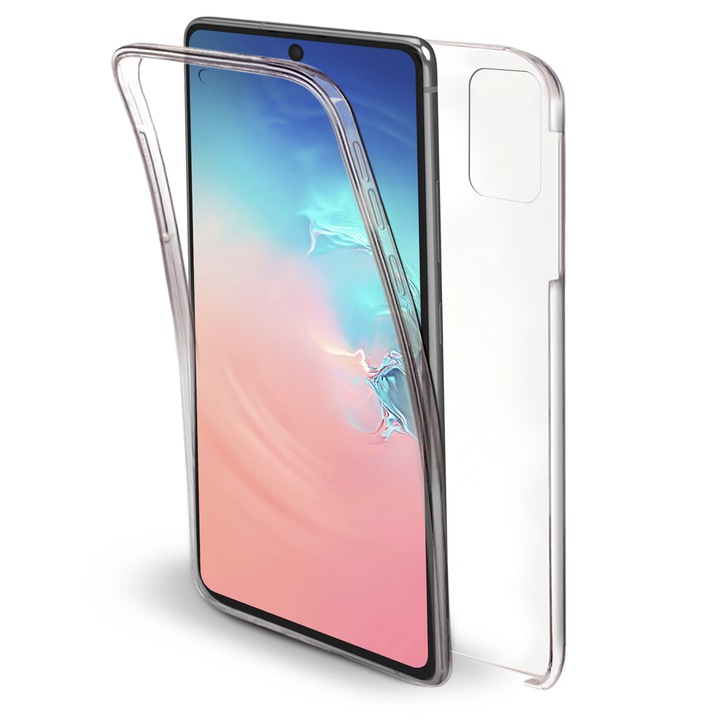 360 tok, Moozy Samsung S10 Lite-hoz, Átlátszó, Szilikon előlap / Műanyag hátlap