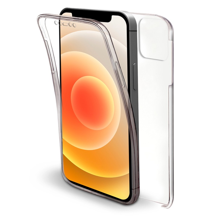 360 tok, Moozy iPhone 12 Pro Maxhez, átlátszó, szilikon előlap / műanyag hátlap