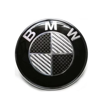 Emblema BMW capota/portbagaj 82mm negru+carbon Emblema BMW capota/portbagaj 82mm negru+carbon