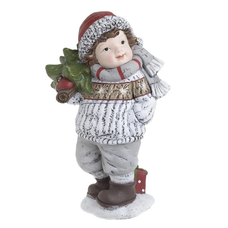 Figurina Craciun fetita cu brad, H45