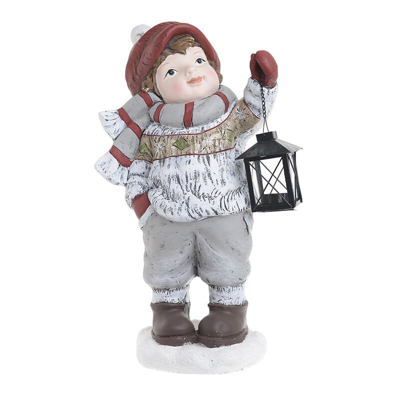 Figurina Craciun colindator cu felinar, H42